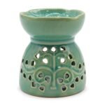 Duftlampe Lebensbaum Blau aus Keramik – Aromalampe für Duftöle und Duftwachs – Honigbee Duftlampe Lebensbaum Blau