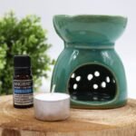 Duftlampe Lebensbaum Blau aus Keramik – Aromalampe für Duftöle und Duftwachs – Honigbee Duftlampe Lebensbaum Blau aus Keramik – Aromalampe für Duftöle und Duftwachs