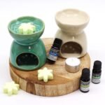Duftlampe Lebensbaum Elfenbein aus Keramik – Aromalampe für Duftöle und Duftwachs – Honigbee Duftlampe Lebensbaum Elfenbein aus Keramik – Aromalampe für Duftöle und Duftwachs