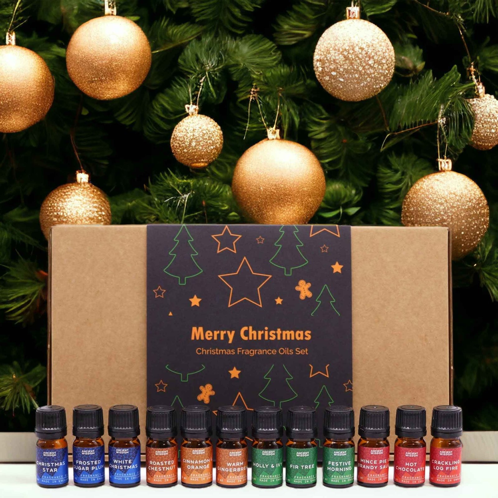 Weihnachtsduftöl Set 12 x 5 ml – Festliche Duftöle mit Zimt, Lebkuchen & Tannenduft