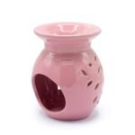 Duftlampe Keramik Rose 10,5 cm – Florale Aromalampe für Duftöl und Duftwachs