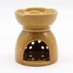 Duftlampe Lebensbaum Honiggelb aus Keramik – Aromalampe für Duftöle und Duftwachs
