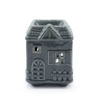 Duftlampe Keramik Grau in Hausform