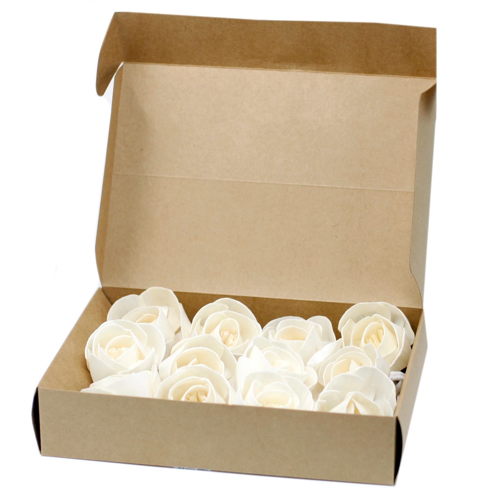 Duftdiffuser Blumen Große Rose 4 Stück – Solaholz Duftblumen mit Baumwollschnur