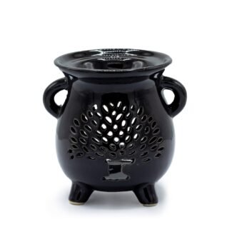 Duftlampe Keramik Schwarz Lebensbaum
