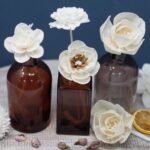 Duftdiffuser Blumen Große Rose 4 Stück – Solaholz Duftblumen mit Baumwollschnur