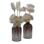Duftdiffuser Blumen Rose 4 Stück – Natürliche Solaholz Duftblumen mit Bambusstäbchen