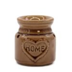 Duftlampe Keramik Grau Home 7 cm – Kleine Aromalampe für Duftöl und Duftwachs – Honigbee Duftlampe Keramik Grau Home 7 cm
