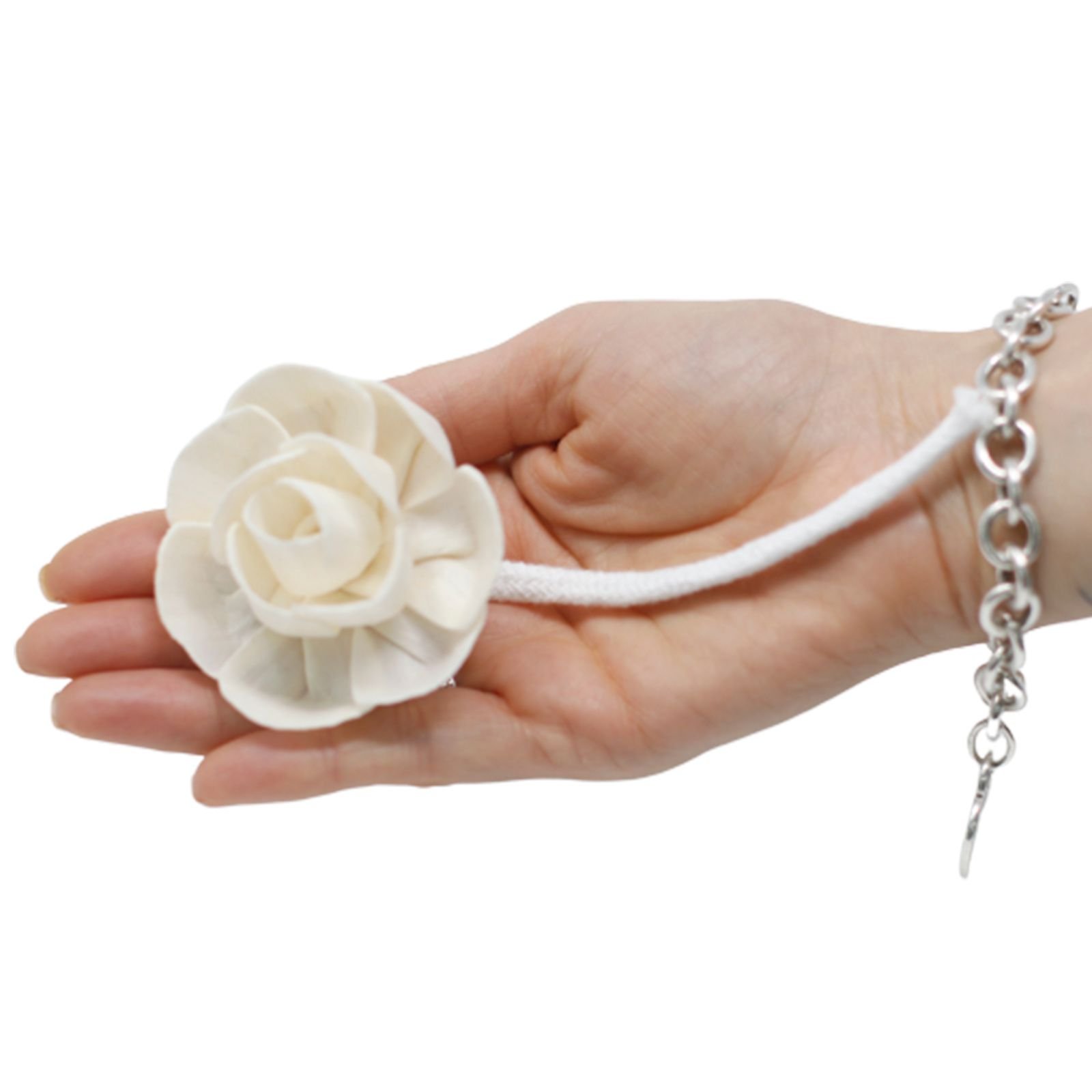 Duftdiffuser Blumen Kleine Lotusblüte 4 Stück – Solaholz Duftblumen mit Baumwollschnur