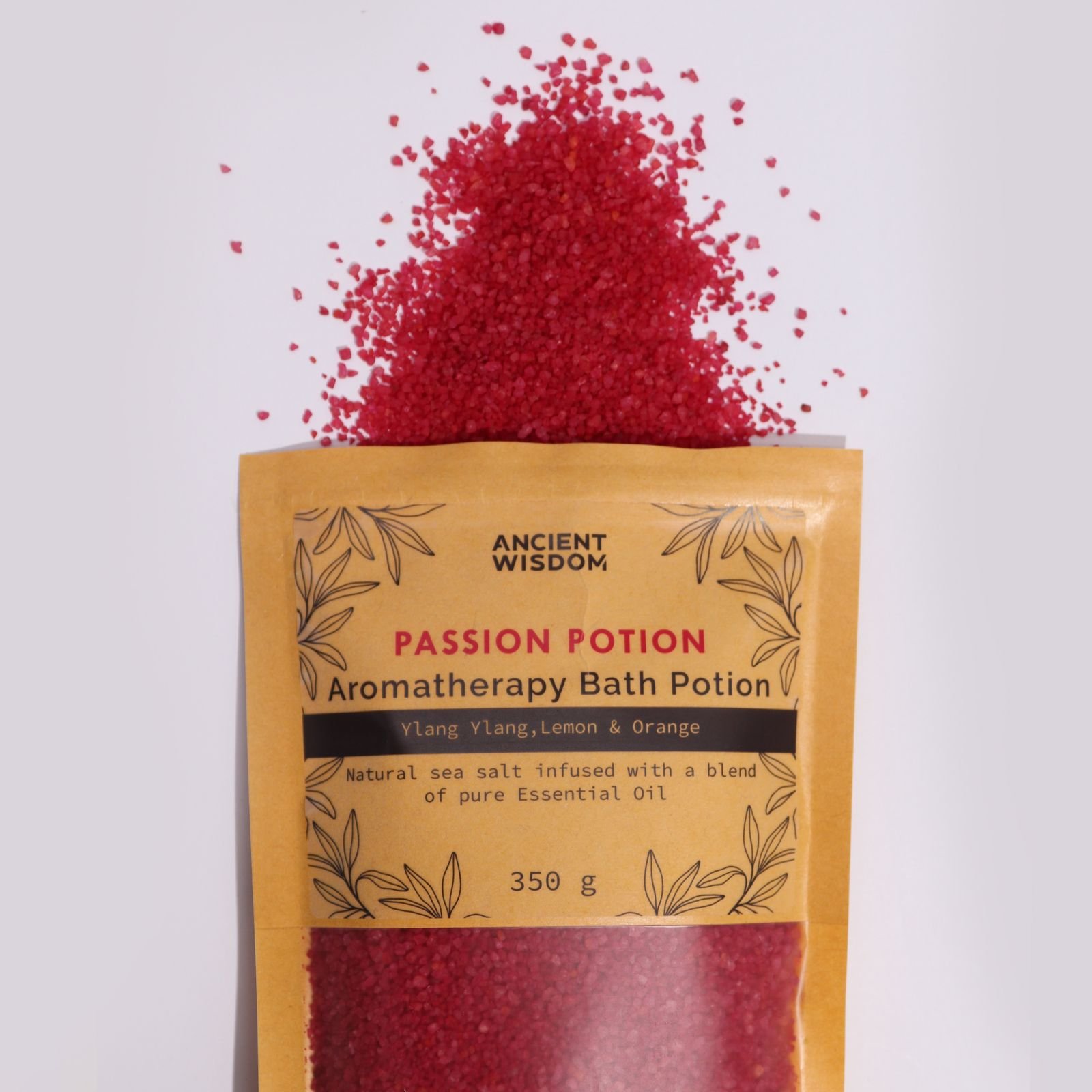 Aromatherapie Badesalz Passion 350 g – Meersalz mit Ylang-Ylang, Zitrone und Süßorange