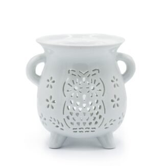 Duftlampe Eule Weiß aus Keramik