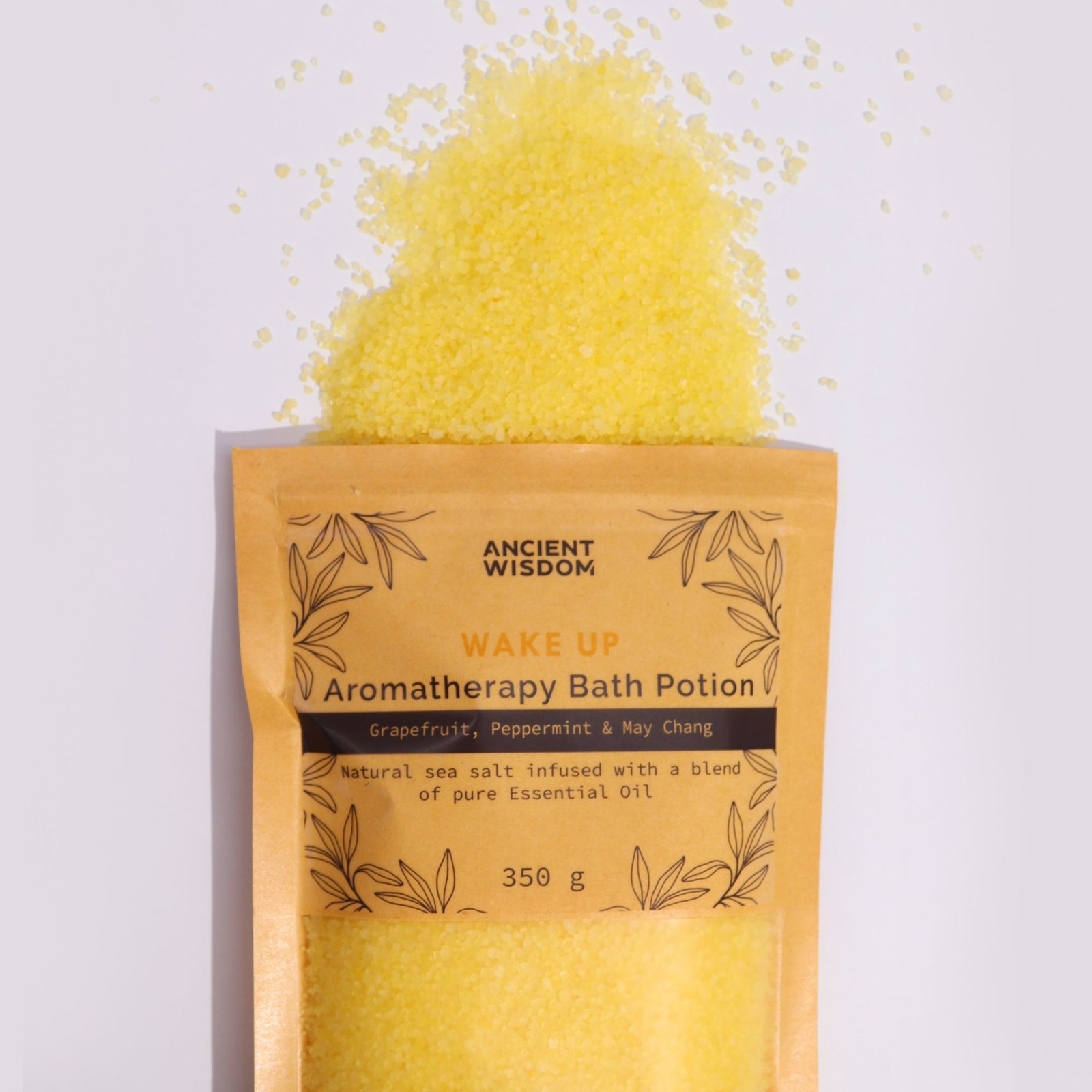 Aromatherapie Badesalz Wake Up 350 g – Meersalz mit Grapefruit, Minze und Litsea Cubeba
