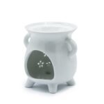 Duftlampe Eule Weiß aus Keramik – Dekorative Aromalampe für Duftöle und Duftwachs